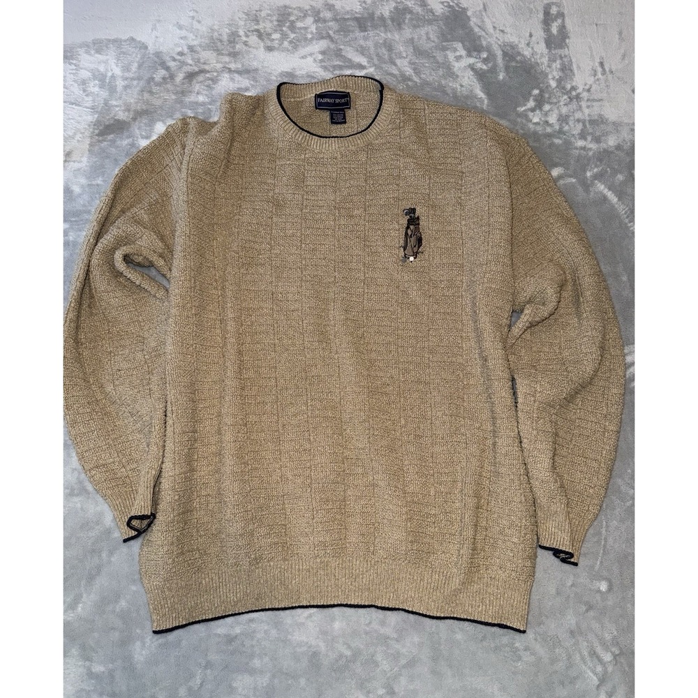 Fairway Sport Golf Sweater Men's Size XL Tall Cotton Blend USA Made Grandpacore‎